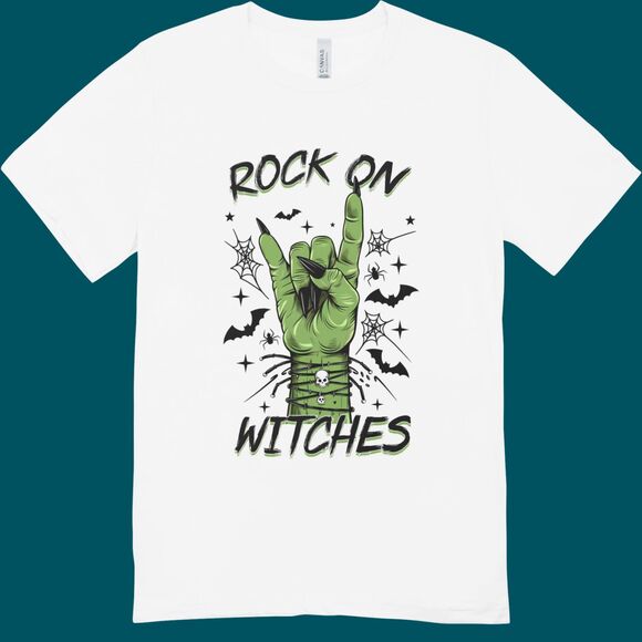 New "Rock on Witches" custom halloween T-shirt | hanes softstyle unisex XL - Picture 1 of 1